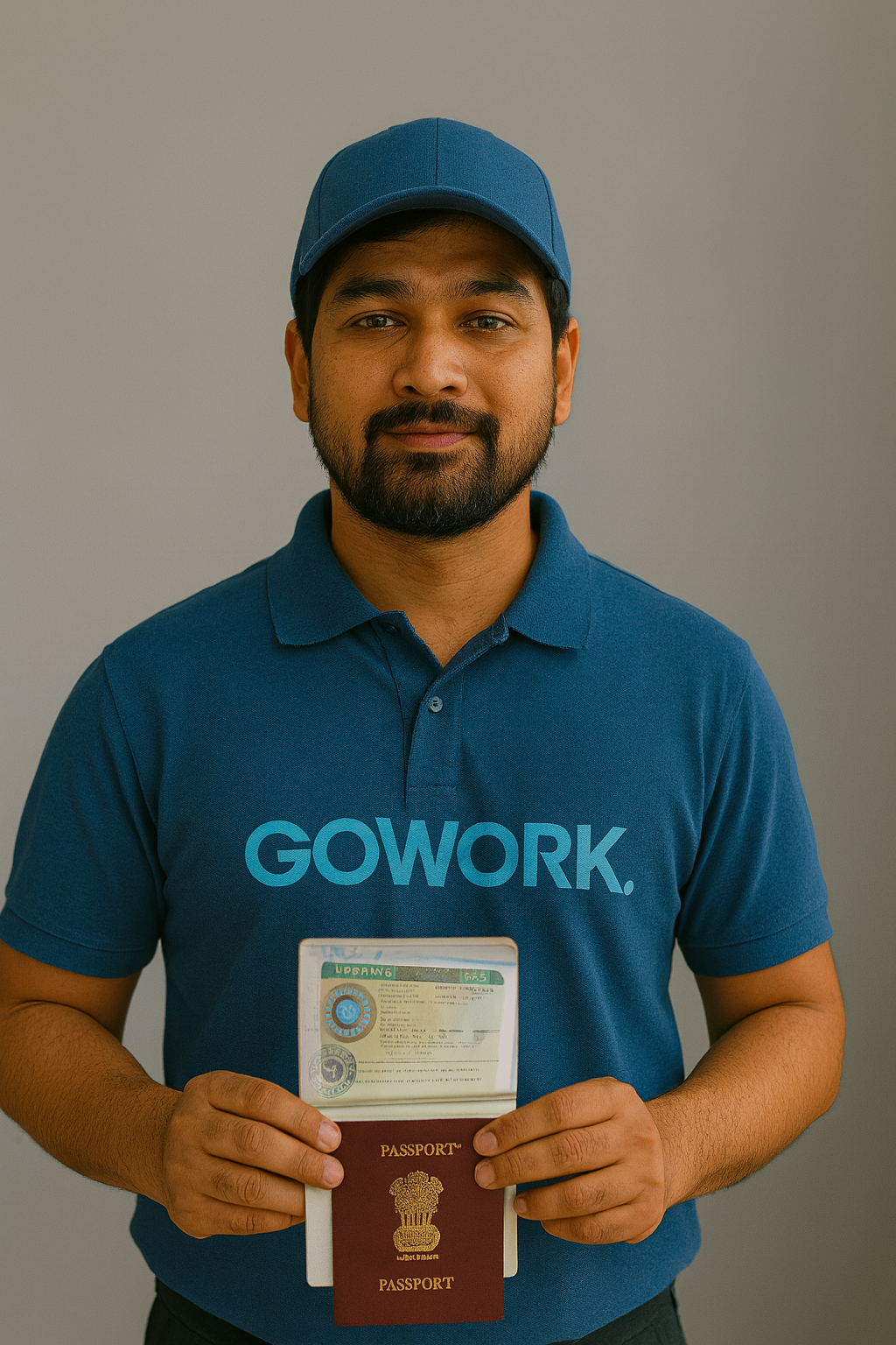 Відкрита сторінка паспорта іноземця з вклеєною Українською Візою Д (D-01). Візовий супровід для громадян Індії, Бангладеш, Пакистану